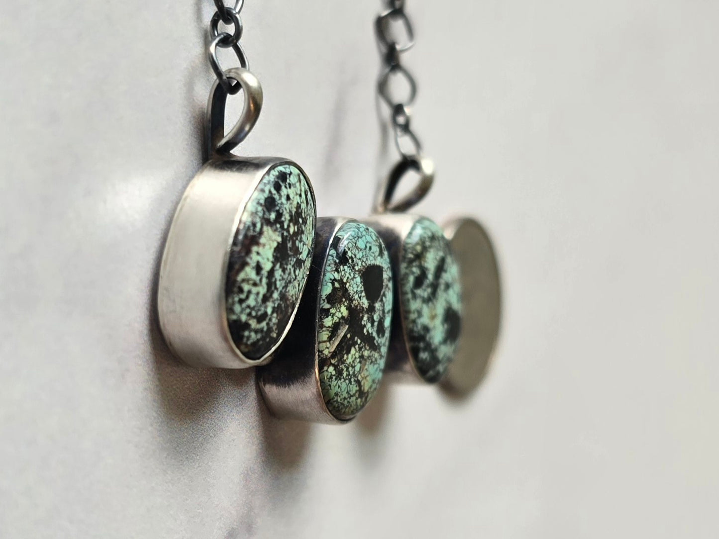 Native Made Black Jack and Sterling Necklace