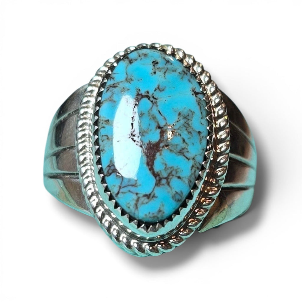 Native Made Royston Turquoise & Sterling Ring Size 10