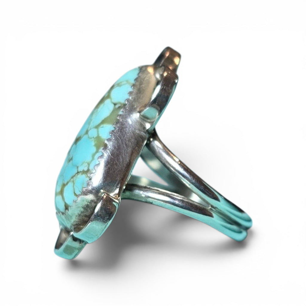Number 8 Turquoise & Sterling Ring Size 9
