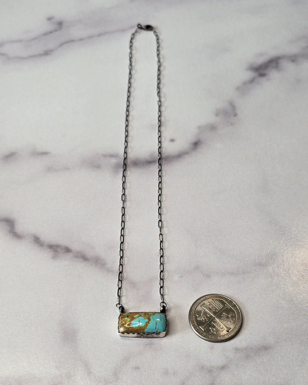Kingman Turquoise and Sterling Necklace