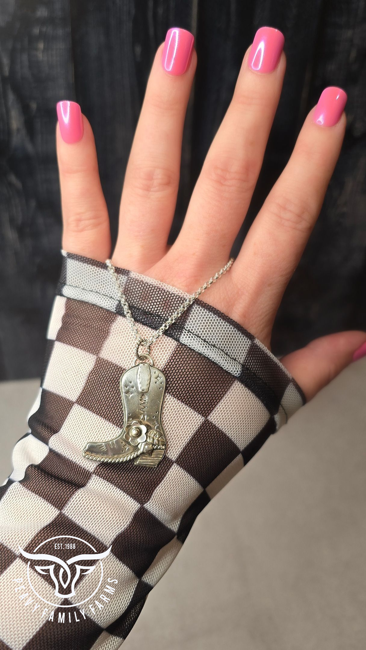 Handmade Sterling Boot Necklace