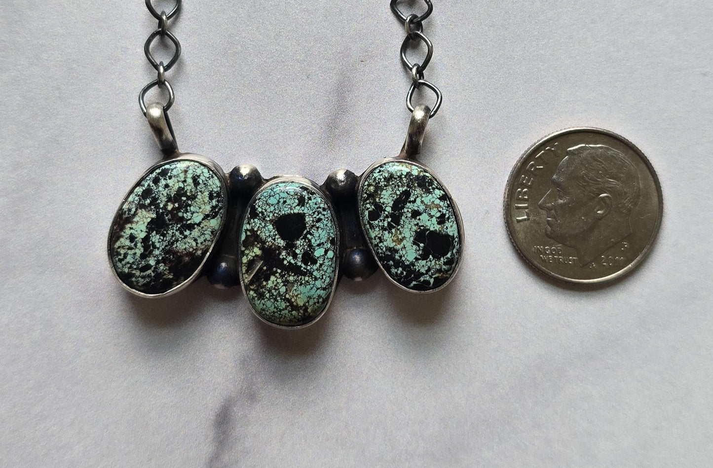 Native Made Black Jack and Sterling Necklace