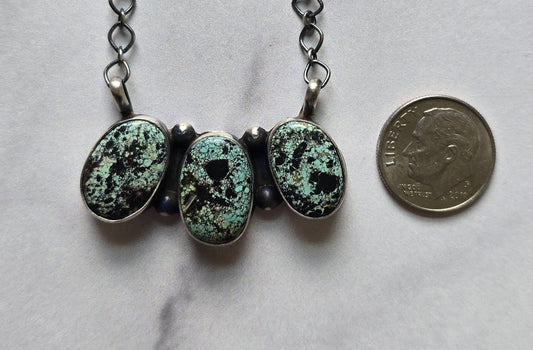 Native Made Black Jack and Sterling Necklace