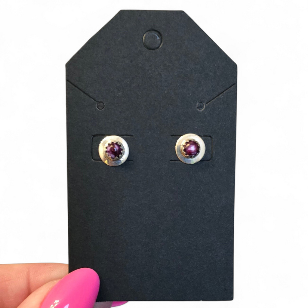 Purple Spiny & Sterling Earrings