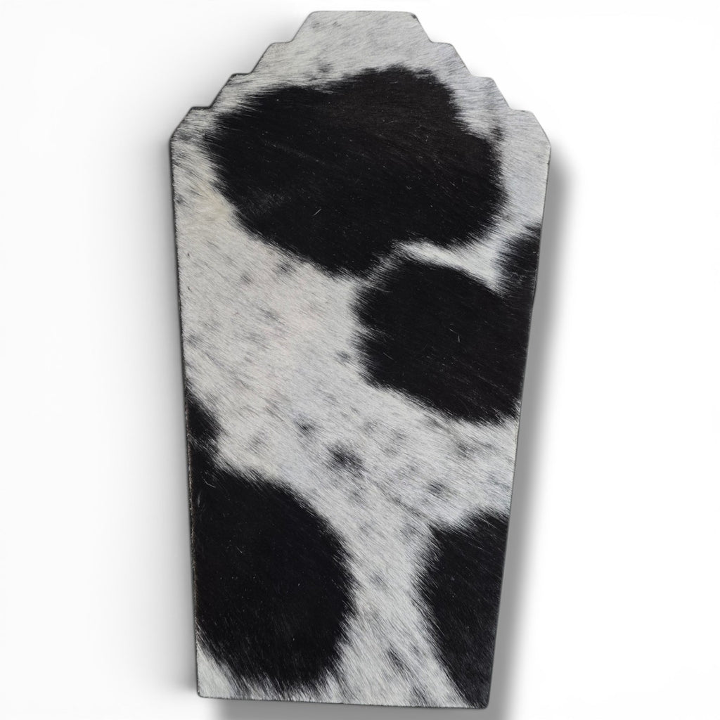 Black & White Hide With Leather Back Necklace Stand