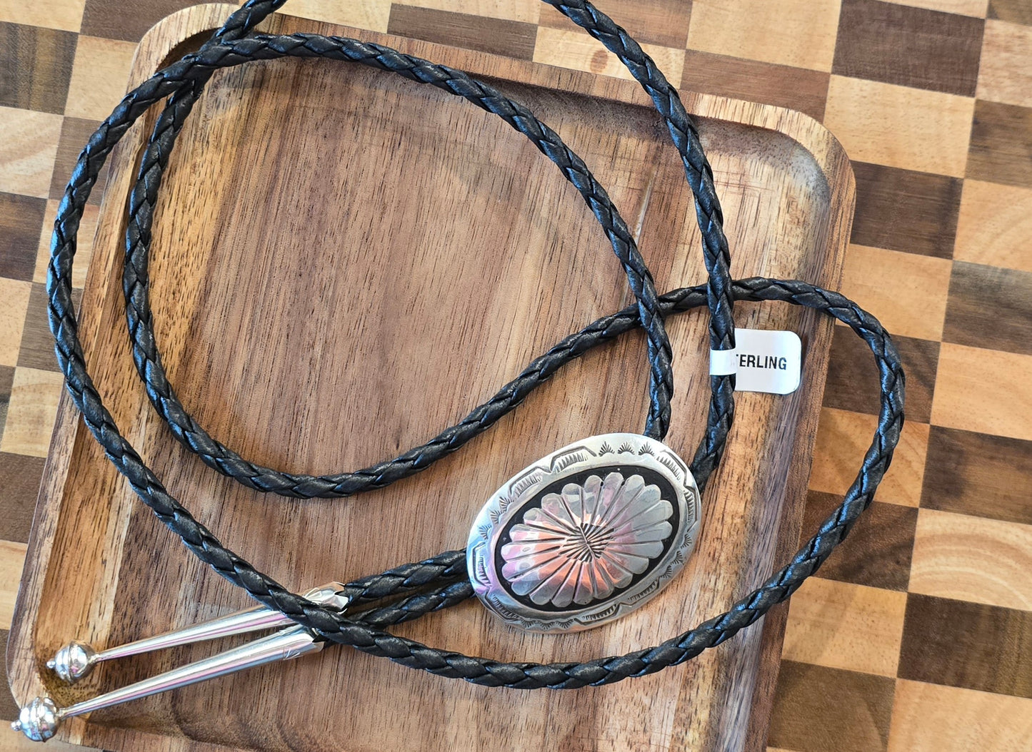 Leather and Sterling Bolo