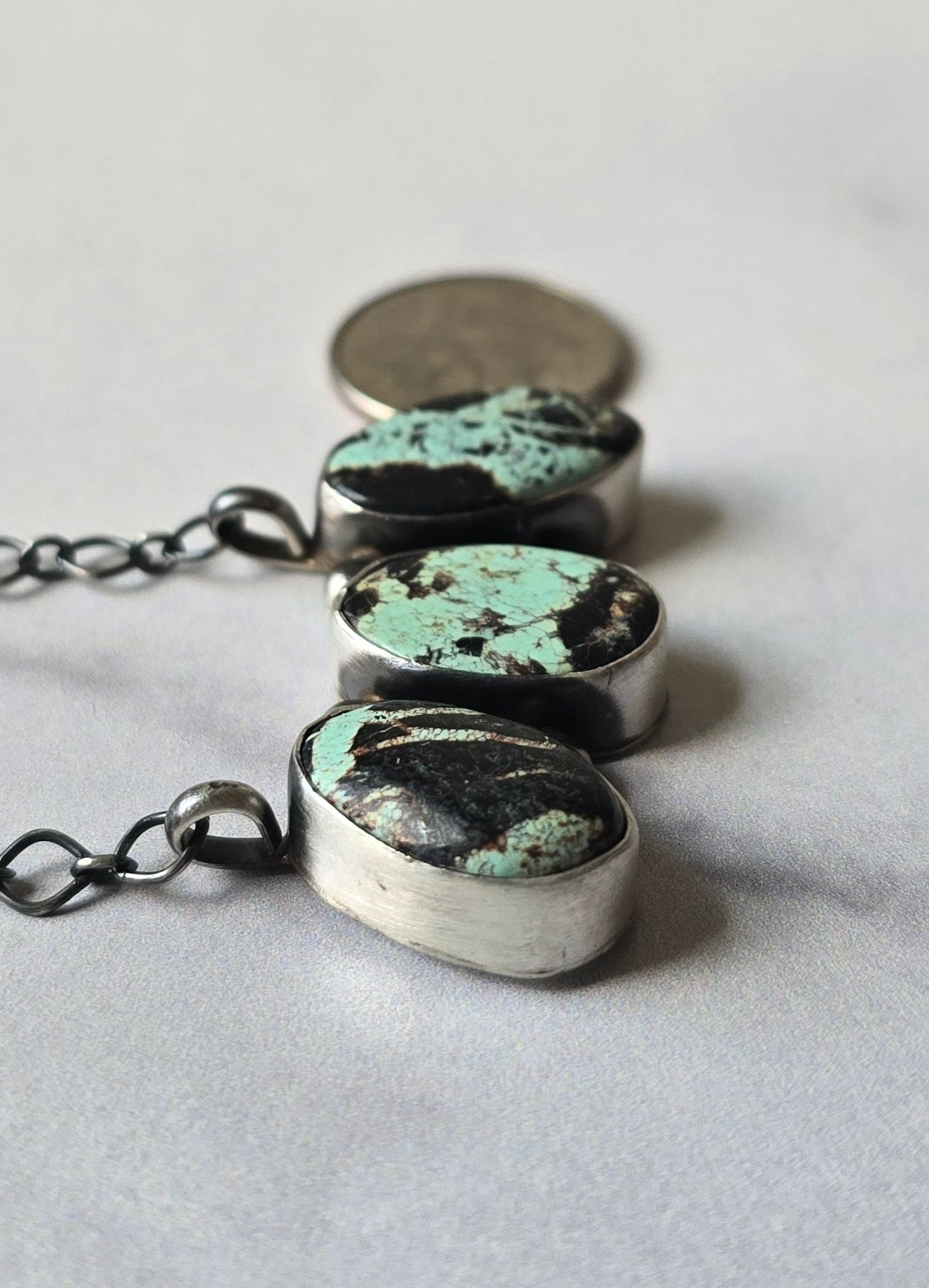 Native Made Black Jack and Sterling Necklace