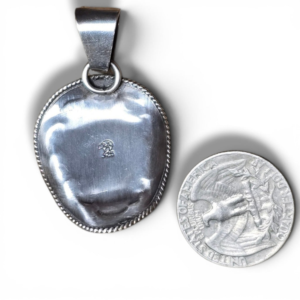 Native Made, Kingman Turquoise & Sterling Cowboy Hat Pendant