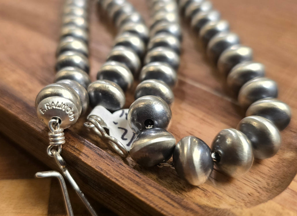 10mm, 1/2 Semi Round Navajo Pearl Necklace