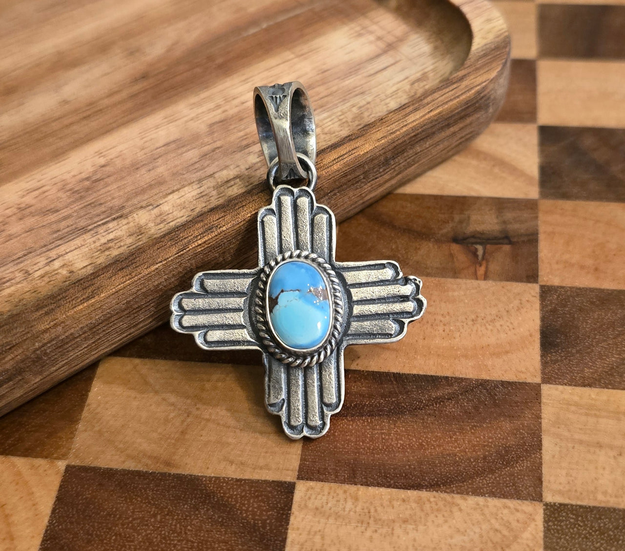 Golden Hills & Sterling Zia Pendant