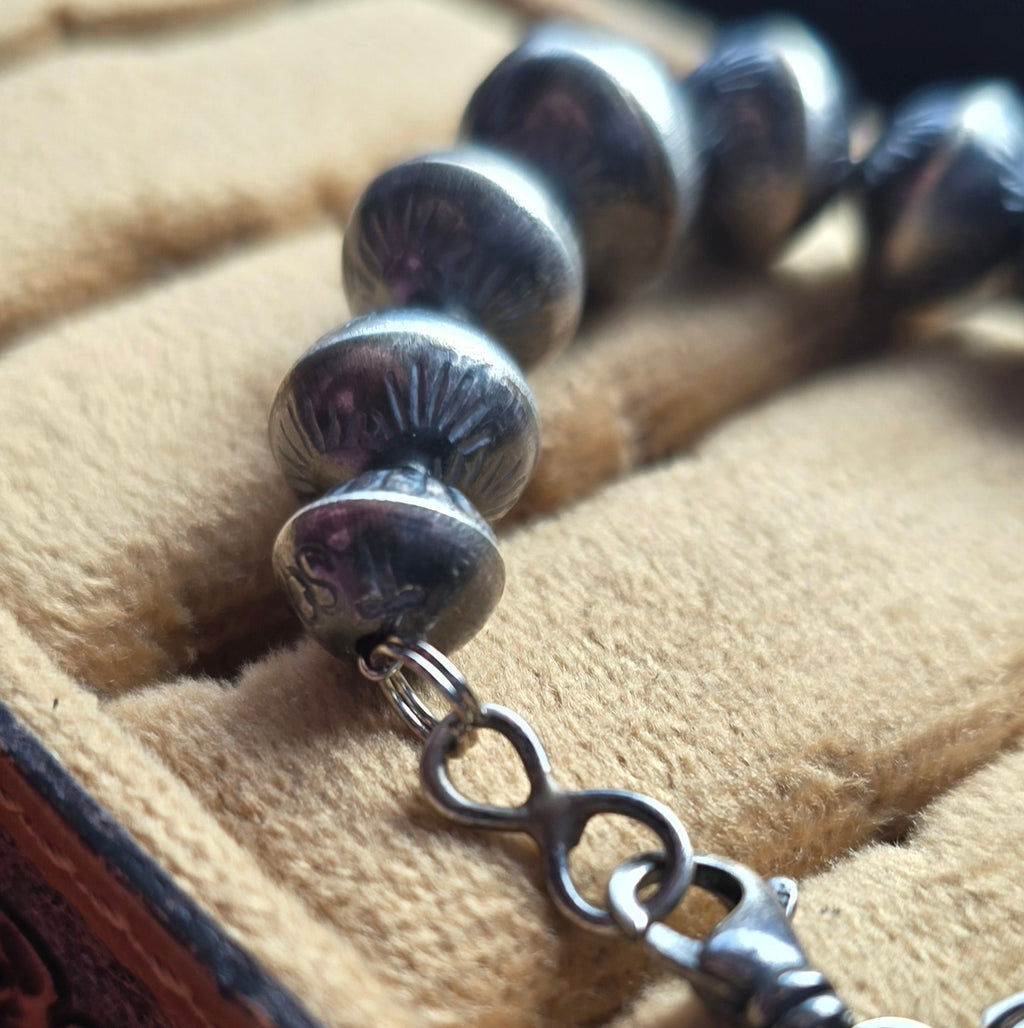15 & 13mm Handmade Navajo Pearl Bracelet 7 1/2 inches