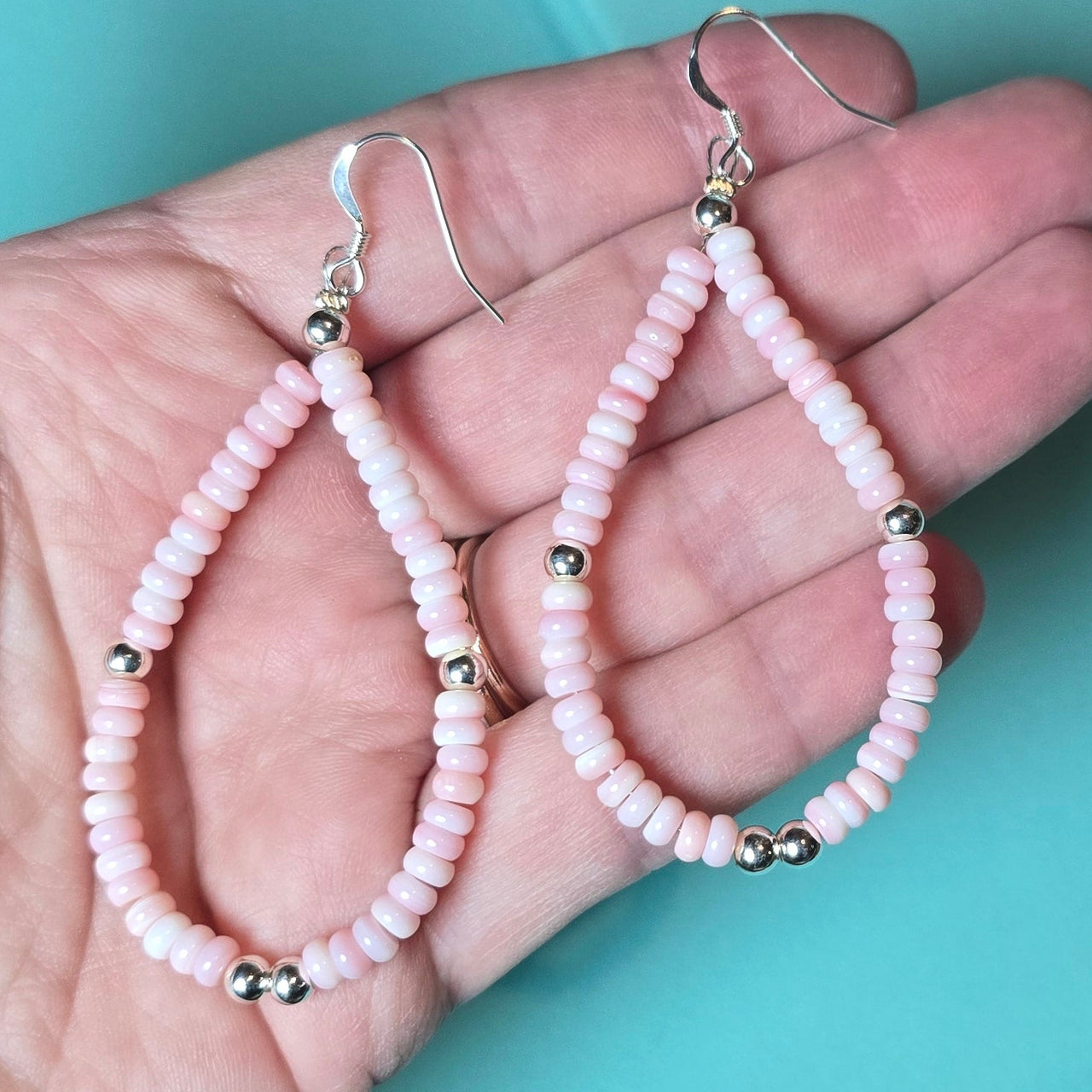 Sterling & Pink Conch Earrings