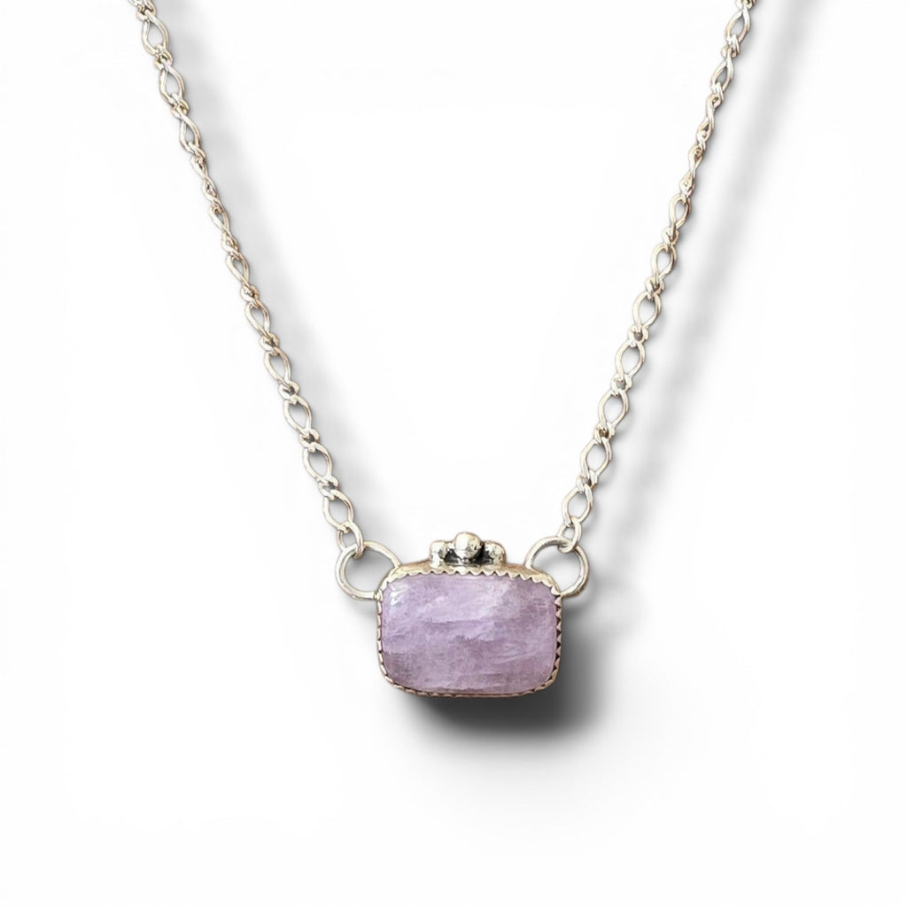 Kunzite & Sterling Bar Necklace
