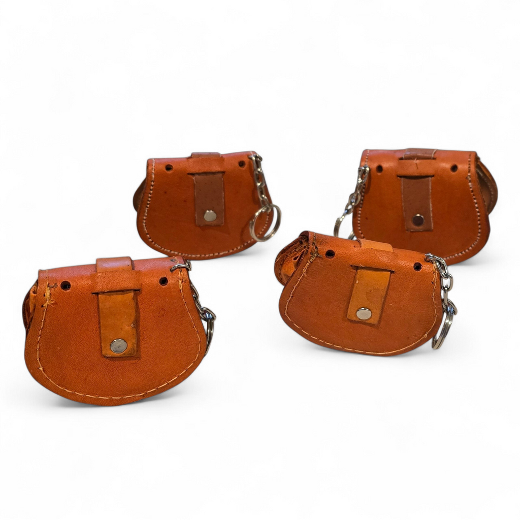 Mini Leather Saddle Bag Key Chain