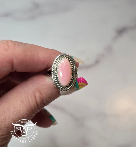 Pink Conch and Sterling Size 5.75