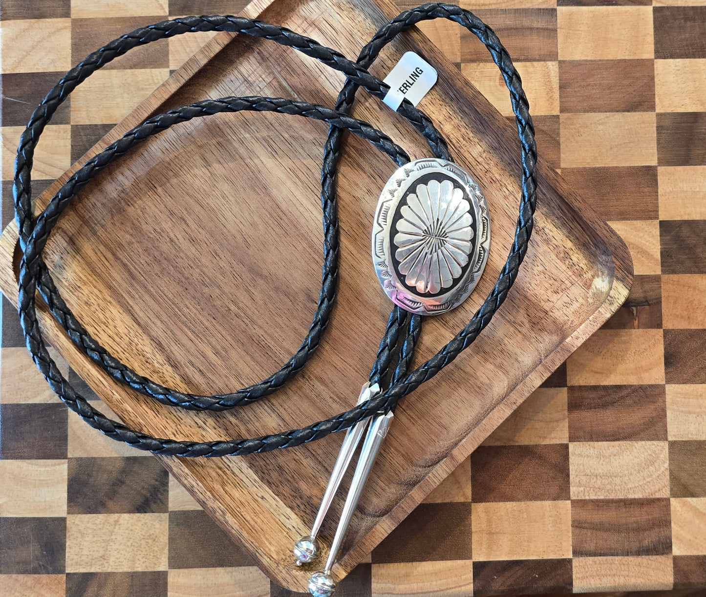 Leather and Sterling Bolo