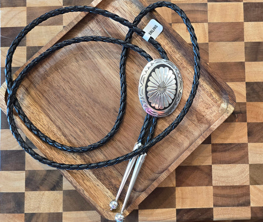 Leather and Sterling Bolo