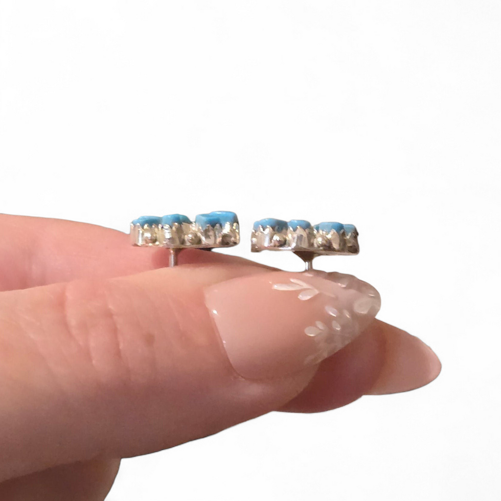 Tiffany Yatsattie Turquoise & Sterling Cluster Earrings