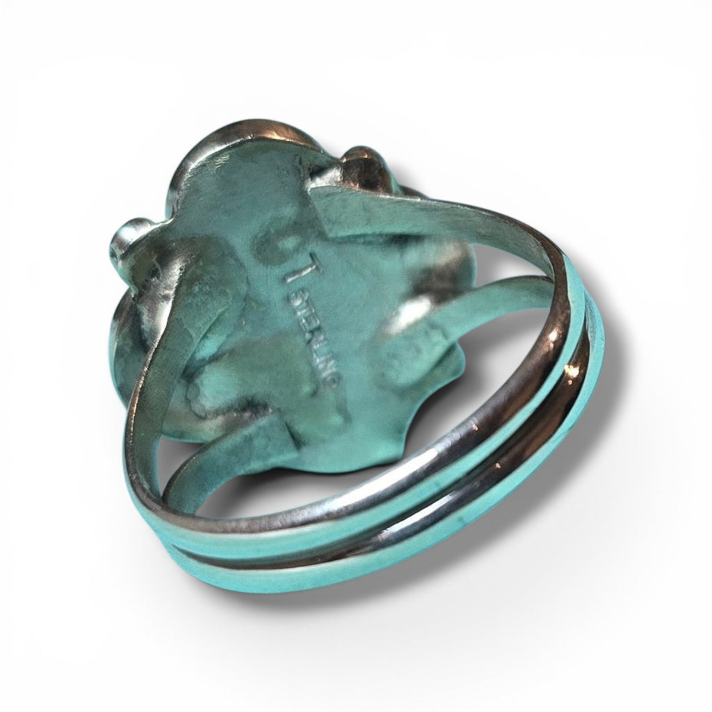 Native Made Kingman Turquoise & Sterling Ring Size 9.5
