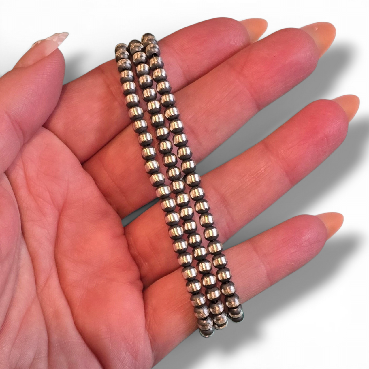 4mm Sterling Pearl Bracelet 7.5 inches (toggle clasp)