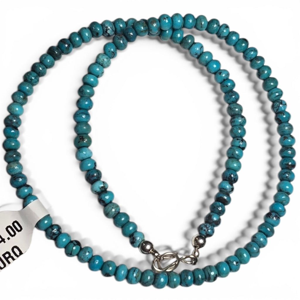 Kingman Turquoise & Sterling Necklace 16 inches