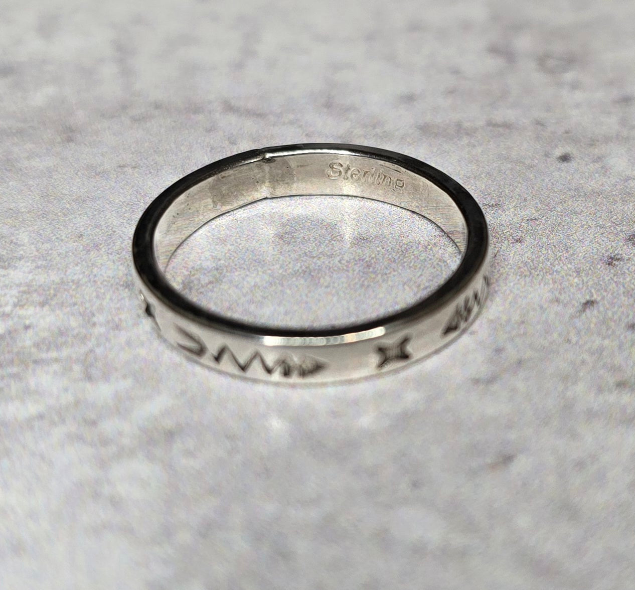 Sterling Stamped Stacker Ring Size 7.75