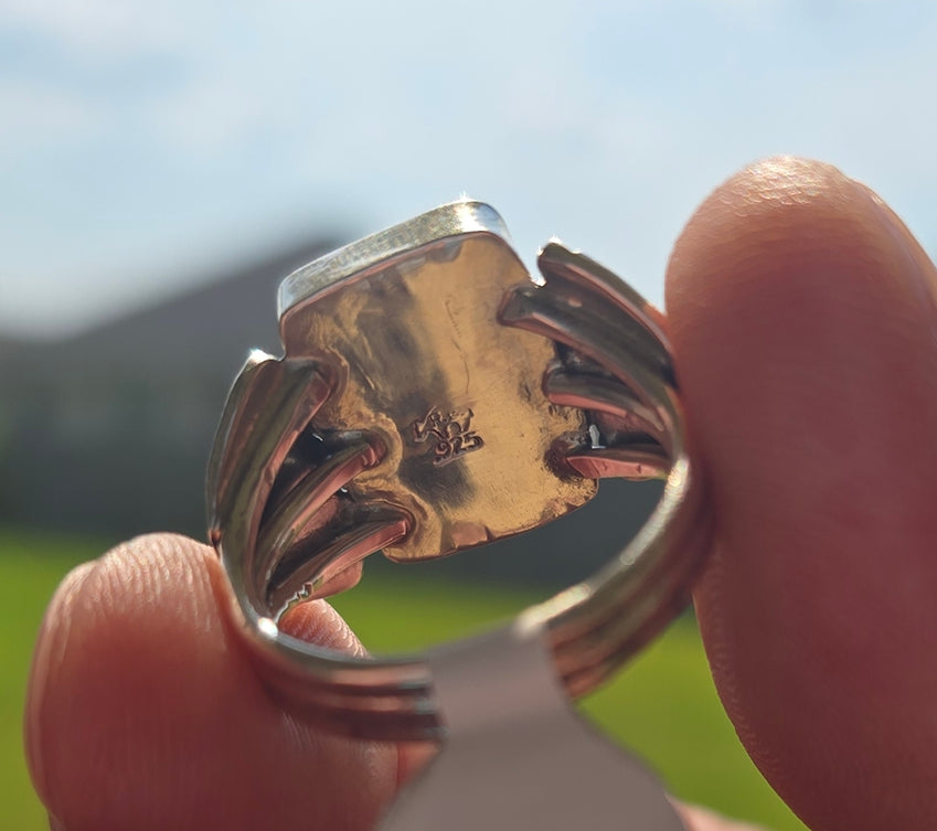 Kingman Turquoise & Sterling Ring Size 10