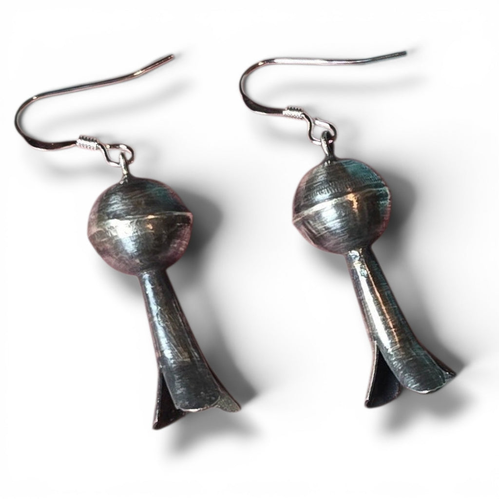 Native Made Sterling Squash Blossom Earrings