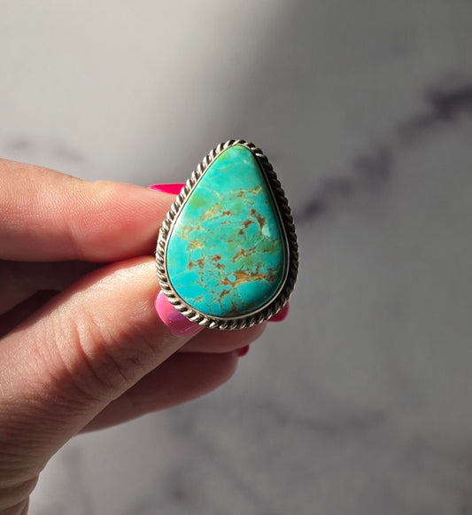 Kingman Turquoise and Sterling Adjustable Ring *Includes a FREE Gift With Purchase