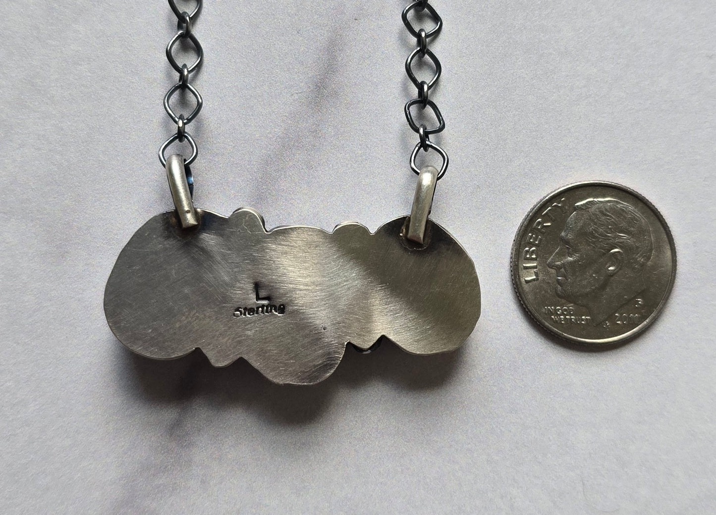 Native Made Black Jack and Sterling Necklace