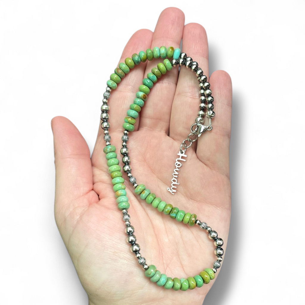 Kingman Turquoise & Sterling Pearls Necklace