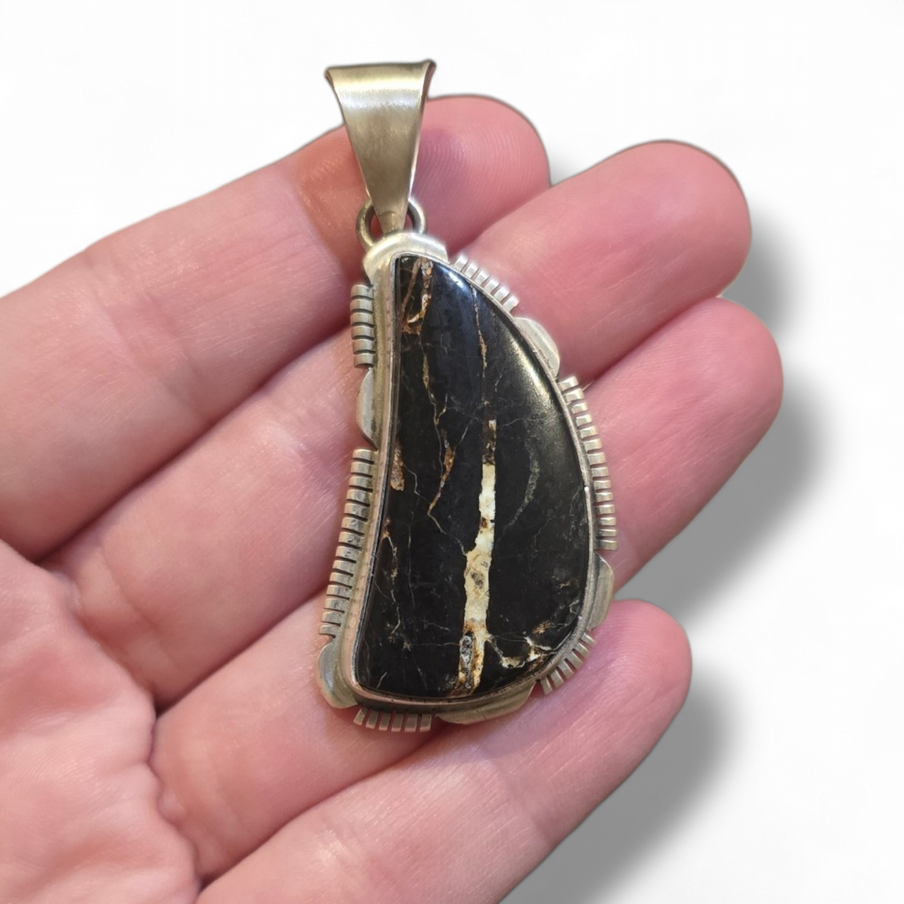 Rick Tolino Blackjack Turquoise & Sterling Pendant