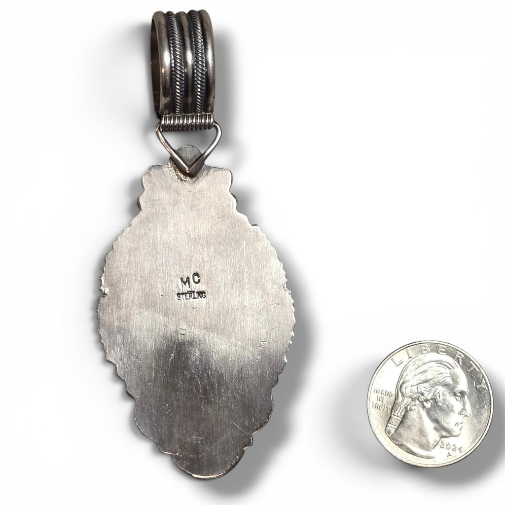 Native Made Kingman Turquoise & Sterling Pendant