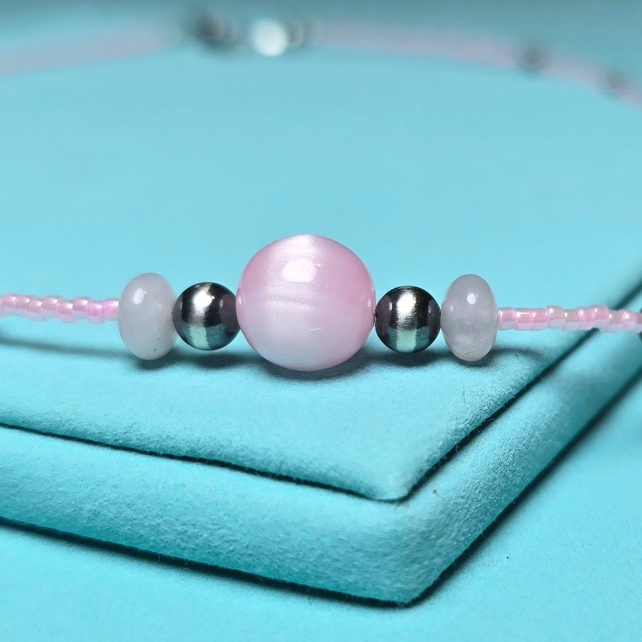 Bubble Gum Pink & Sterling Pearls Necklace