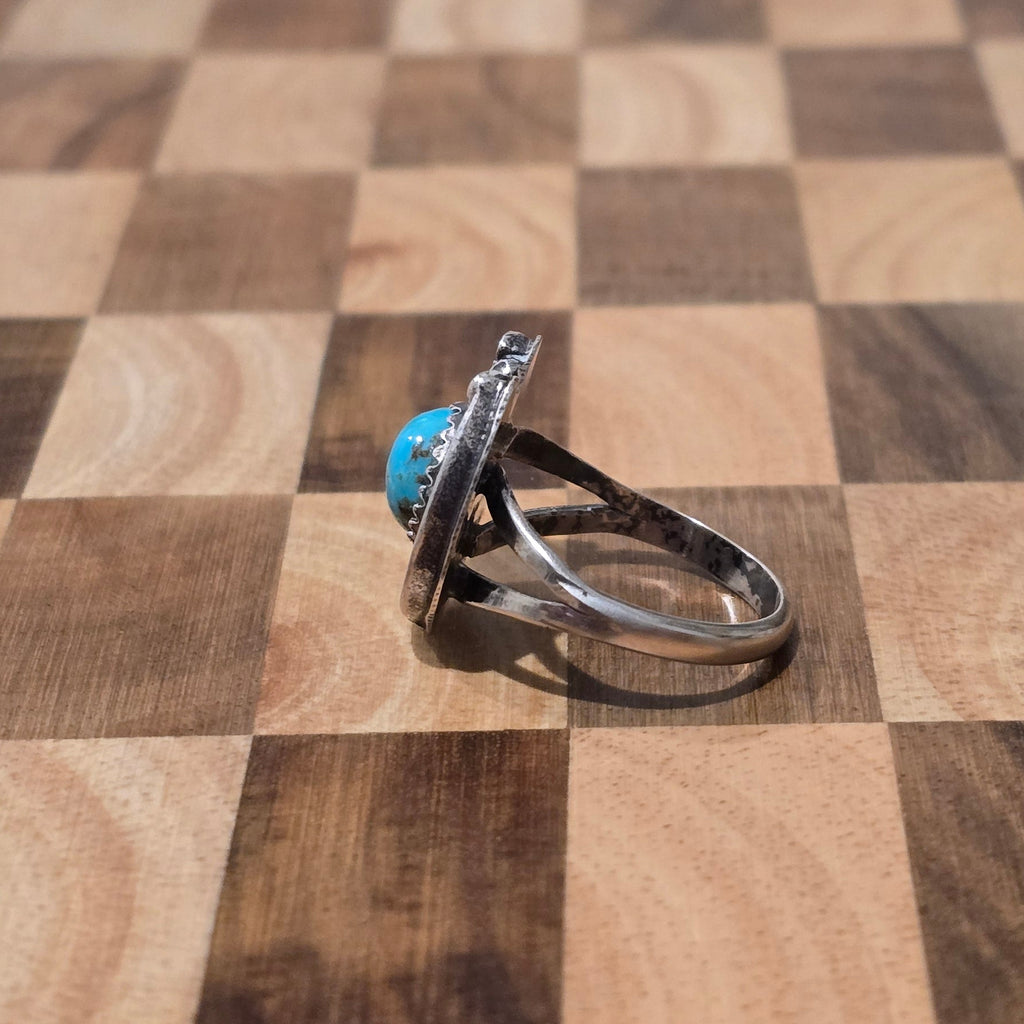 Turquoise & Sterling Horseshoe Ring Size 8 (wholesale cost)