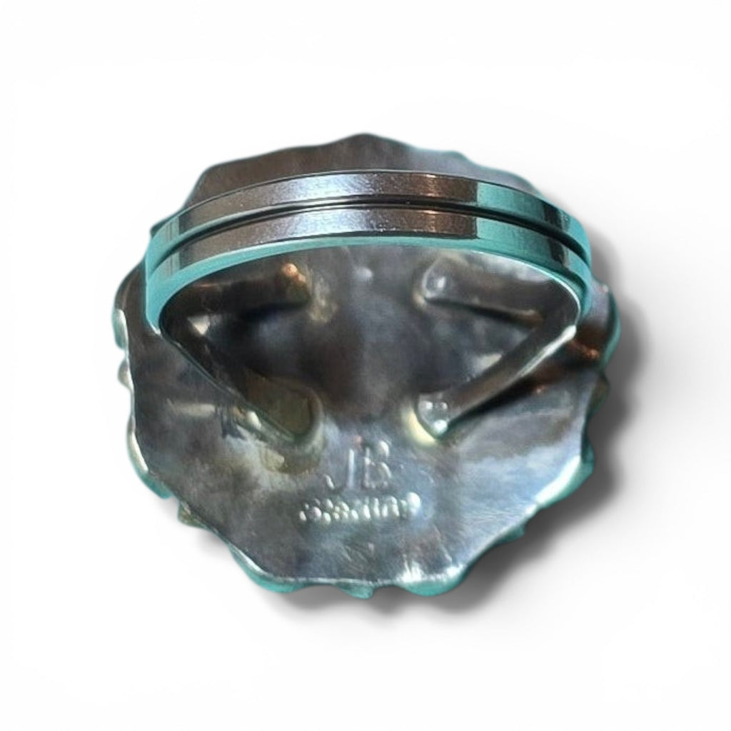 Native Made Turquoise & Sterling Cluster Ring Sizes 7.5 & 8.5