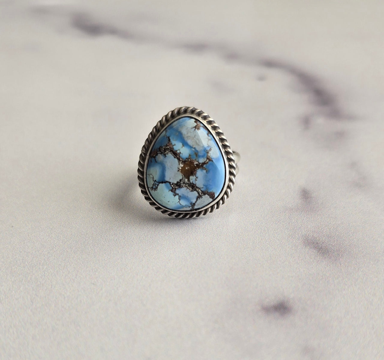 Golden Hills Turquoise and Sterling Adjustable Ring