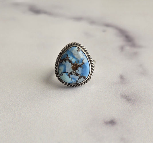 Golden Hills Turquoise and Sterling Adjustable Ring
