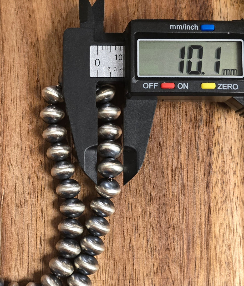 10mm, 1/2 Semi Round Navajo Pearl Necklace