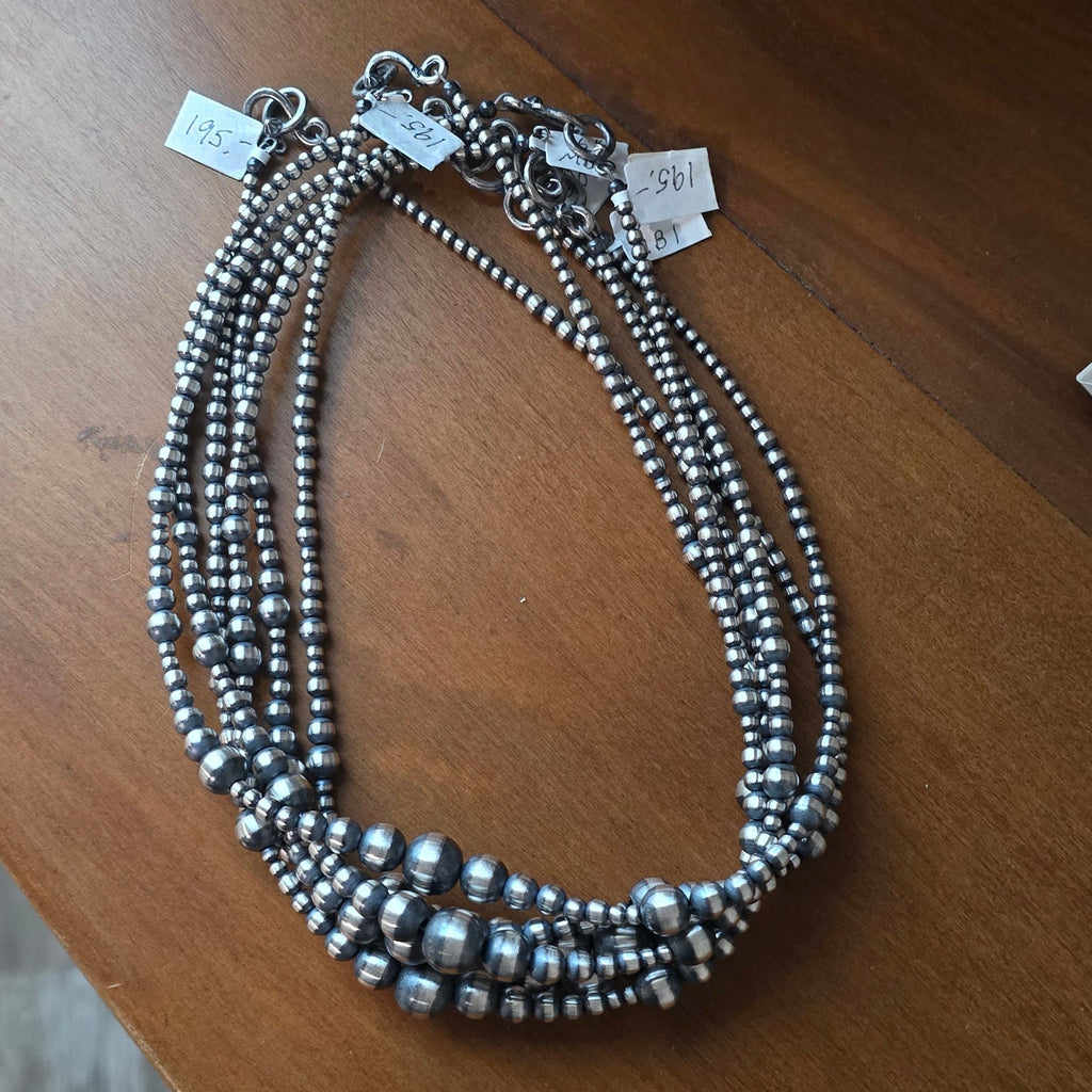 3-10mm Sterling Pearl Necklace 16 inches
