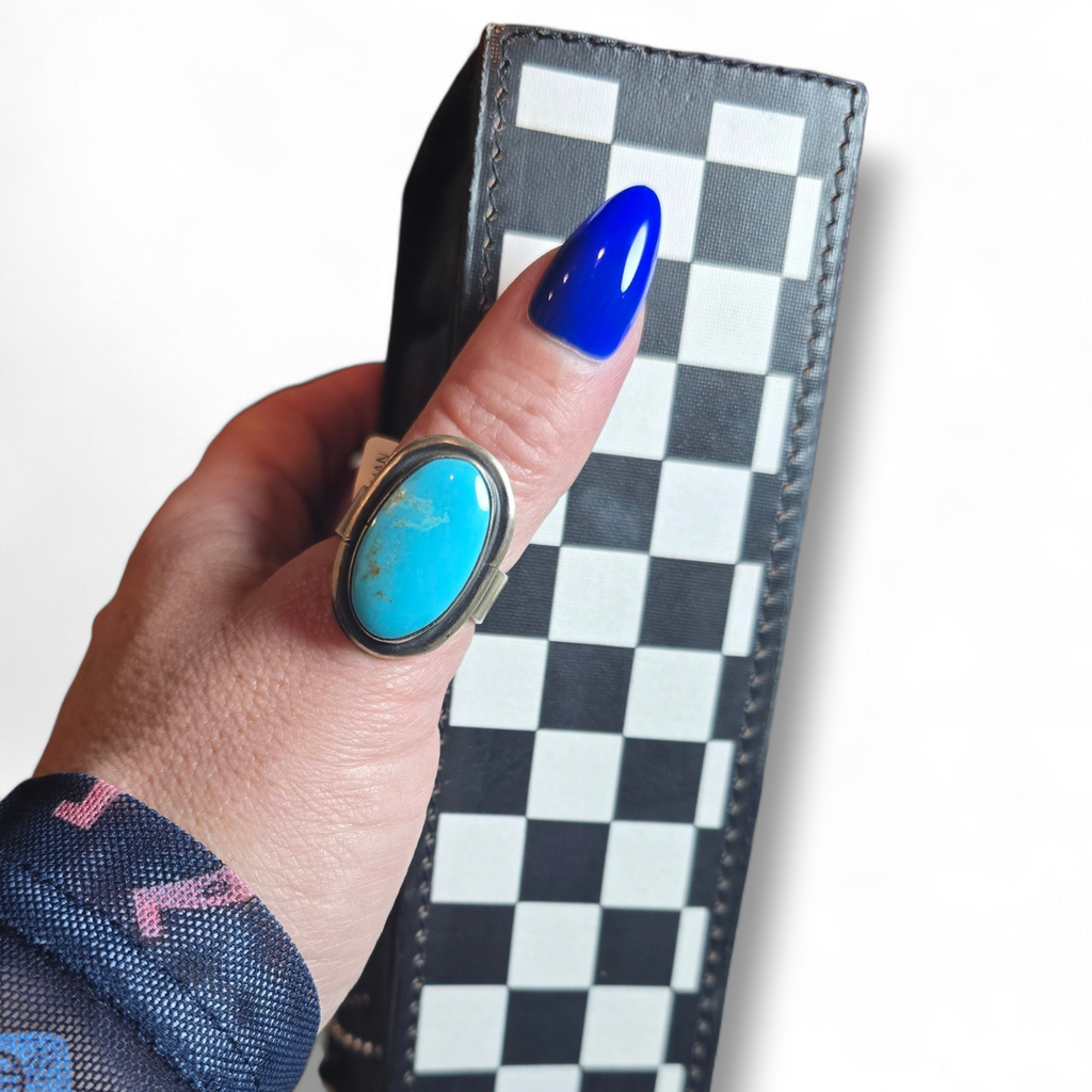 Antoinette Martinez Kingman Turquoise & Sterling Adjustable Ring