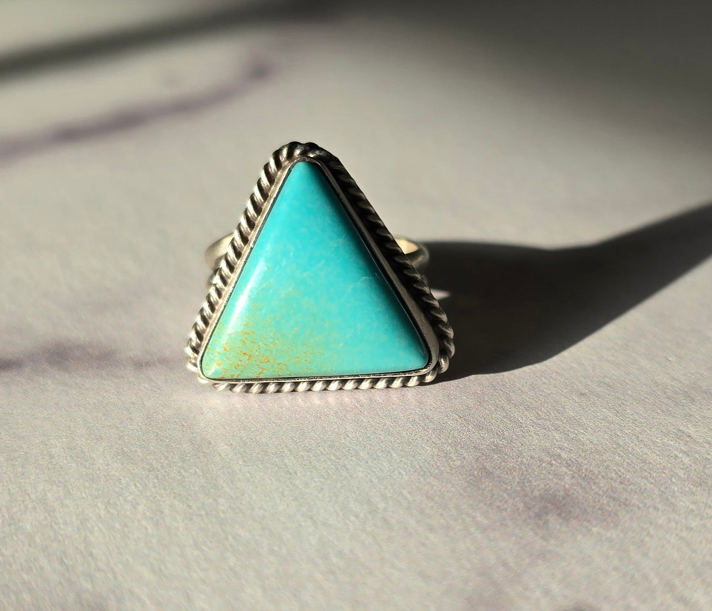 Kingman Turquoise and Sterling Adjustable Ring