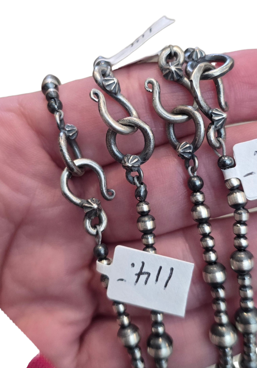 16 inch Graduated Sterling Pearl Necklace