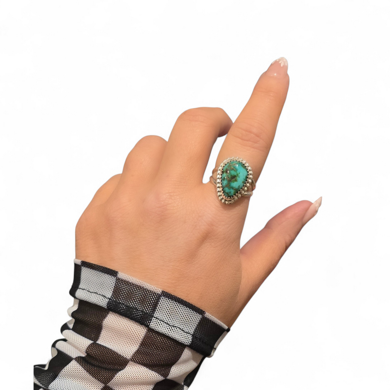 Alberta Yazzie Sonoran & Sterling Ring Size 8.5