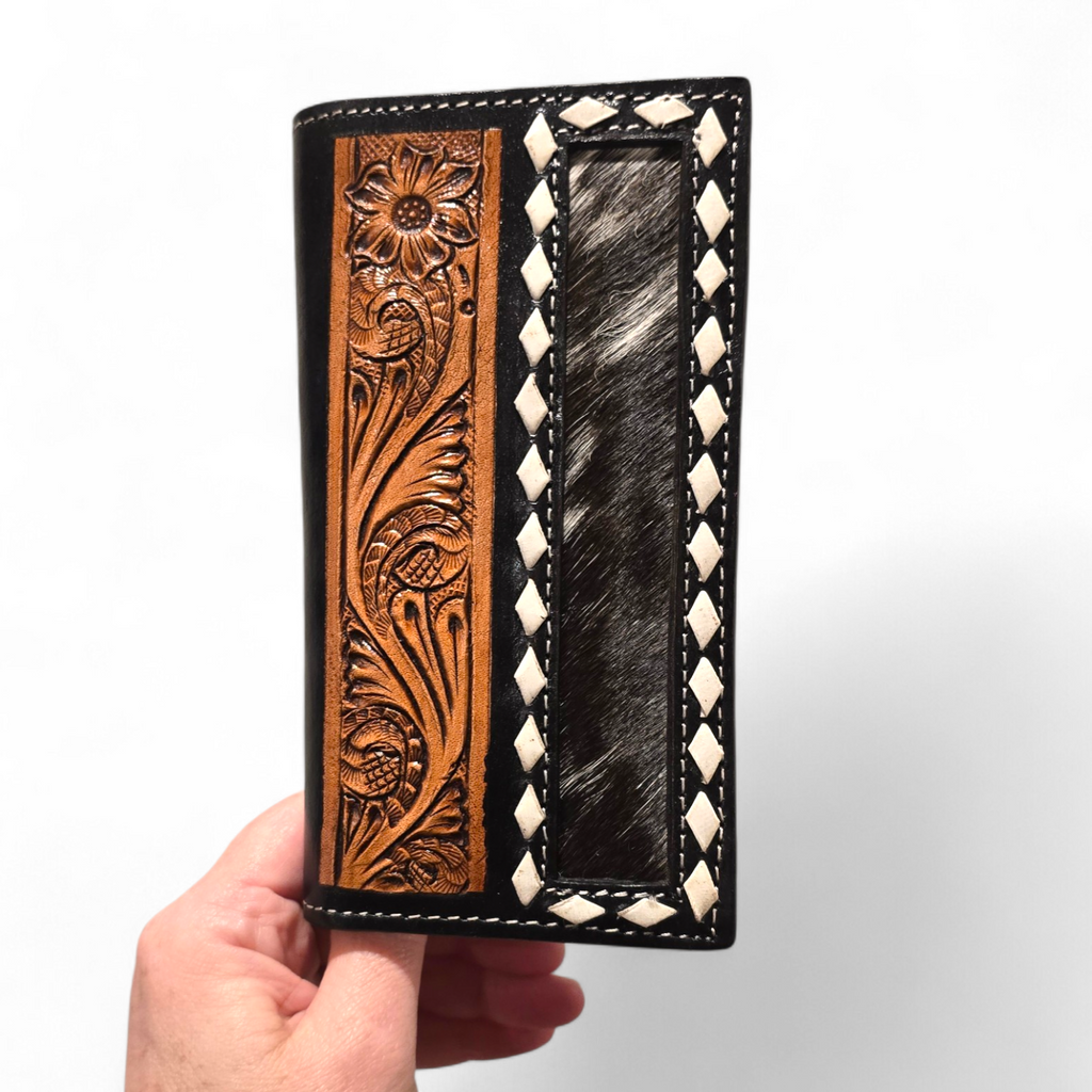 Tooled Leather & Hide Wallet (wholesale cost)