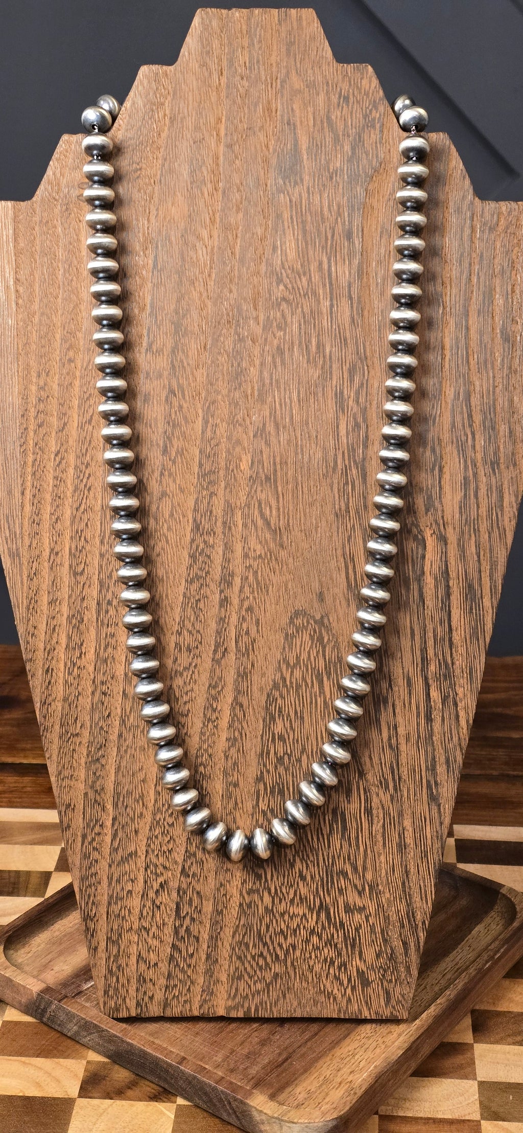 10mm, 1/2 Semi Round Navajo Pearl Necklace
