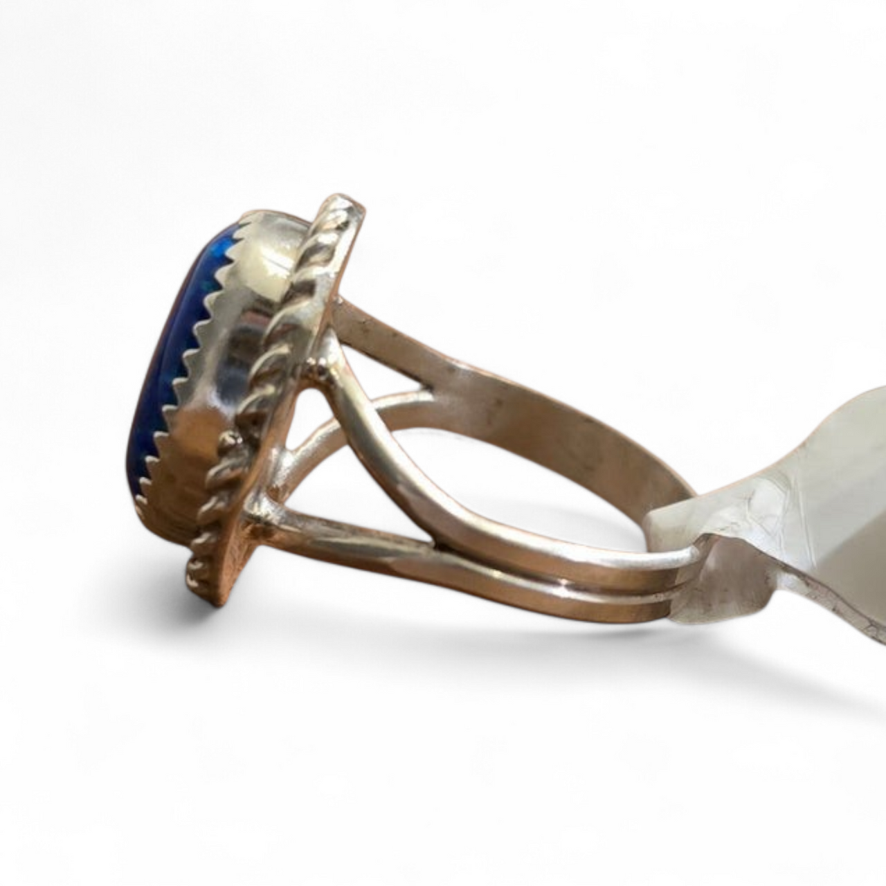 Bernie Begay Tsosie Blue Opal & Sterling Rings Sizes 7, 7.5 & 8