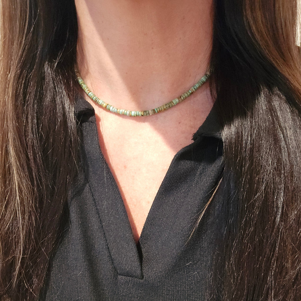 Heishi Turquoise & Sterling Necklace