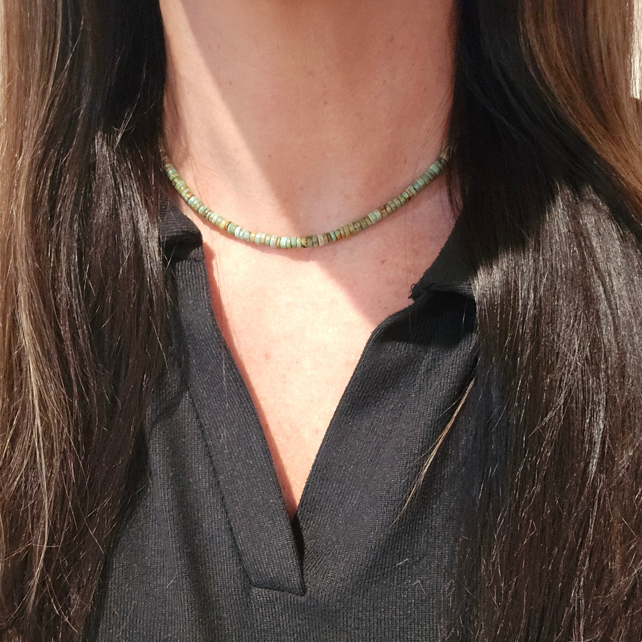 Heishi Turquoise & Sterling Necklace