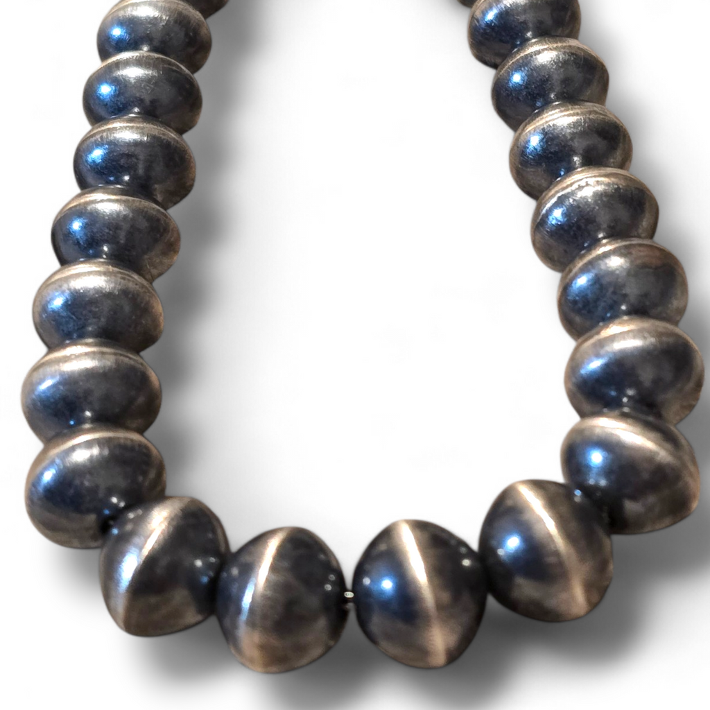 Virginia Tso 13mm Navajo Pearl Earrings and Necklace Set 18 inches